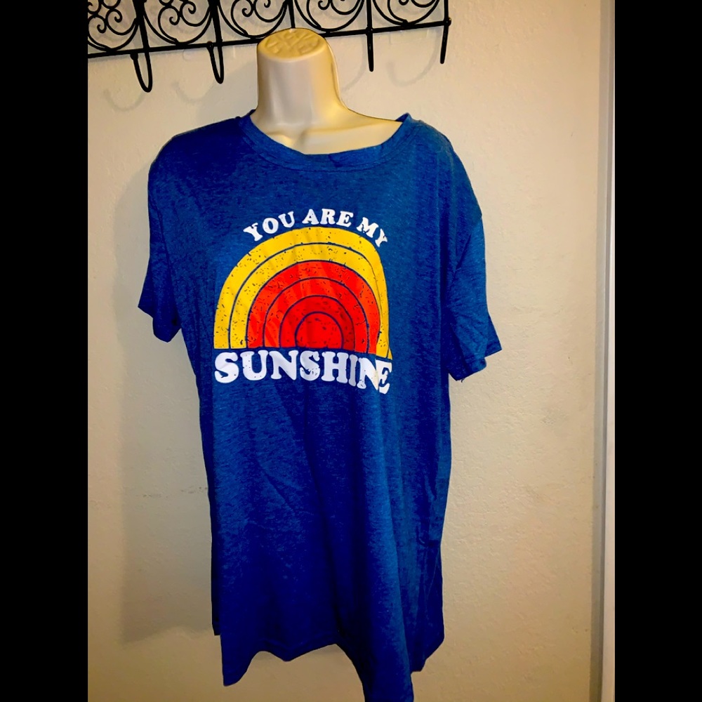 New blue plus size sunshine T shirt